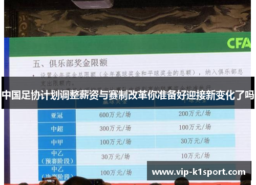 中国足协计划调整薪资与赛制改革你准备好迎接新变化了吗